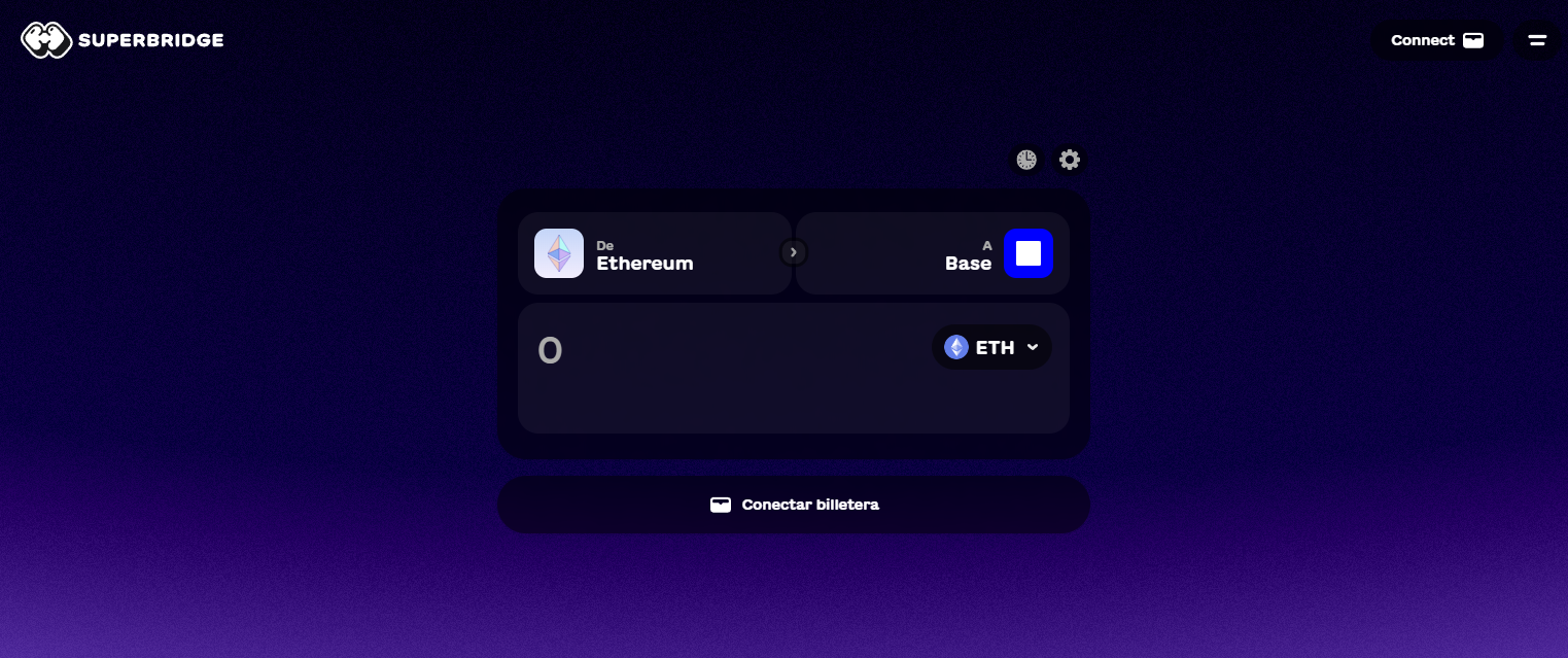Conectar la wallet en Superbridge