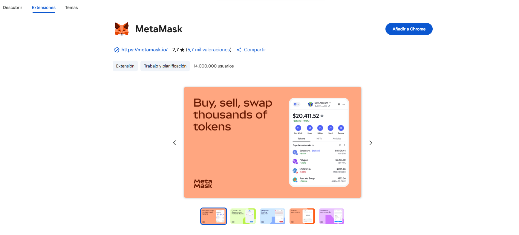 Paso 1: Instalación de la extensión de MetaMask desde su sitio web oficial