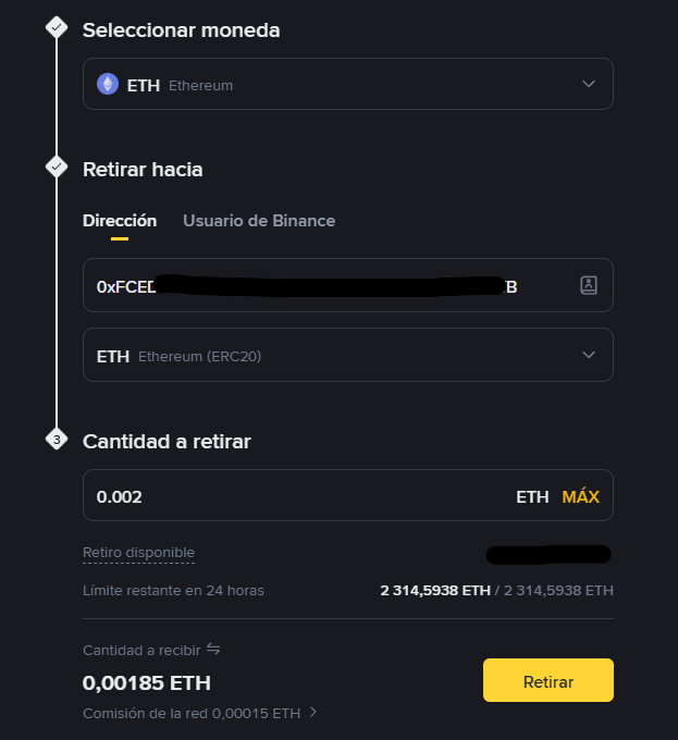 Paso 8: Copiando la dirección pública de MetaMask para recibir fondos